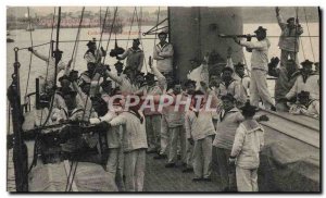 Old Postcard warship signals Exercise