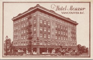 Hotel Alcazar Vancouver BC Dunsmuir St. (now BC Hydro site) UNUSED Postcard F82