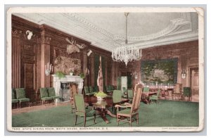 Wasington D. C. State Dining Room White House Postcard c1915 Postmark