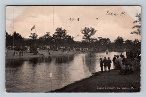 Scranton PA-Pennsylvania, Lake Lincoln, Vintage Postcard 
