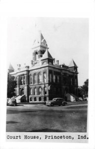 RPPC Court House, Princeton, Indiana Gibson County 1940s Vintage Photo Postcard