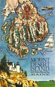 Mount Desert Island, Maine USA Map Unused 