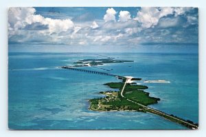 Bahia Honda Bridge Aerial View Looking North Key West FL Chrome Postcard N5