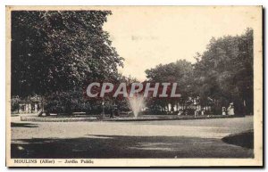 Old Postcard Moulins (Allier) Public Garden