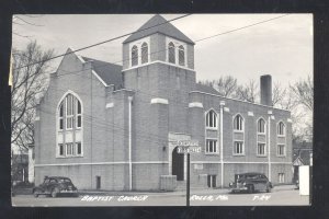 RPPC ROLLA MISSOURI BAPTIST CHURCH OLD CARS VINTAGE REAL PHOTO POSTCARD