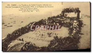 Old Postcard Paris Tomb Of Unknown Soldier Inhume Under & # 39Arc De Triomphe