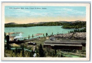Coeur D'Alene Idaho ID Postcard Lumber Mill Lake Exterior c1920 Vintage Antique