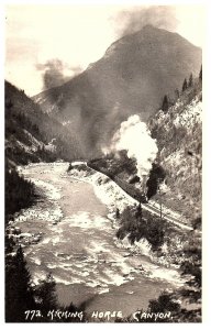 RPPC Postcard Along Line Canadian Pacific Railroad Kicking Horse Canyon Canada