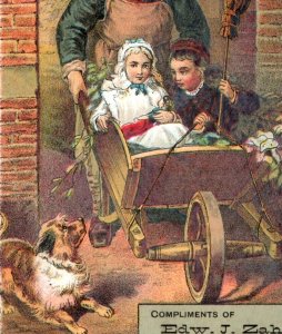 1880s Edw. J. Zahm Christmas Gifts Watches Diamonds Cute Dog & Children P184