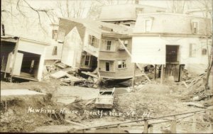 Montpelier VT Hawkins House 1927 Flood Destruction Real Photo Postcard