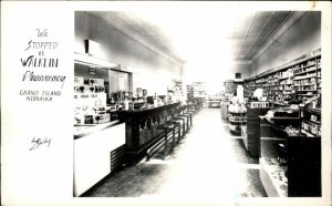 Grand Island NE Walklin Pharmacy Drugstore Interior Real Photo Postcard