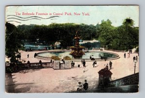 New York City-NY, Bethesda Fountain Central Park Ladies & Gents Vintage Postcard 