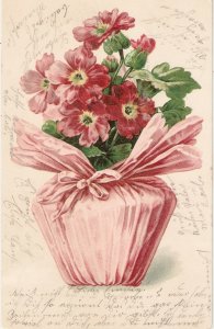 Beautifull flowers in a vase Nice old vintage German postcard