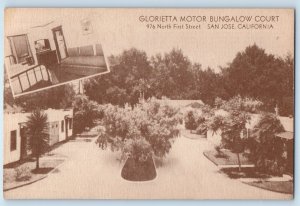 1940 San Jose California Postcard Glorietta Motor Bungalow Court North Street