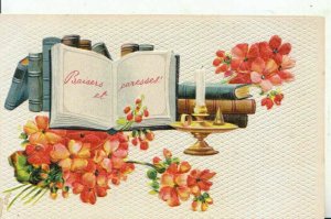 Flowers and Books Postcard - Baisers Et Caresses - Posted 194? - Ref 14289A