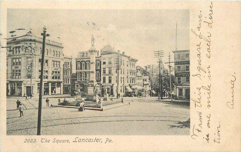 1906 Square Lancaster Pennsylvania Rotograph undivided postcard 10614