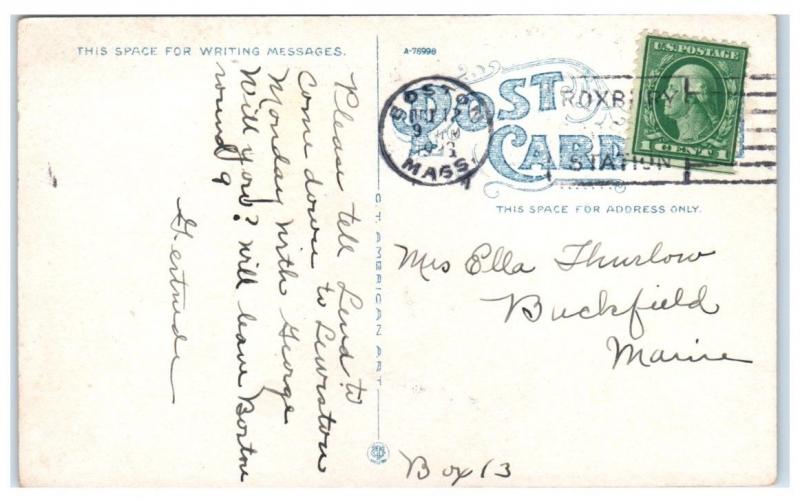 1923 Jamaica Plain, MA, St. Thomas Church Postcard