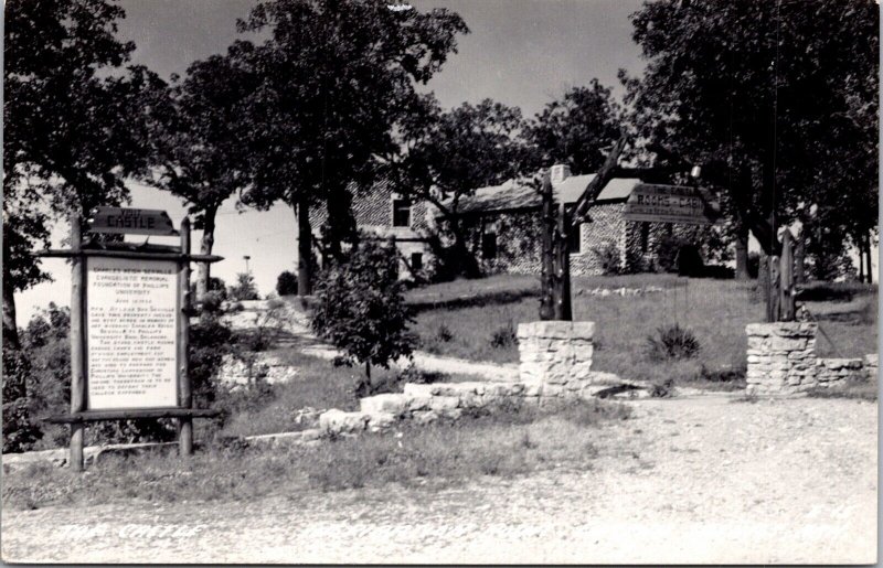 Real Photo Postcard The Castle at Inspiration Point in Eureka Springs, Arkansas