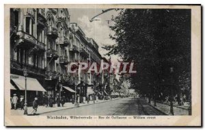 Old Postcard Wiesbaden Wilhelmstrabe Rue Guillaume William Street