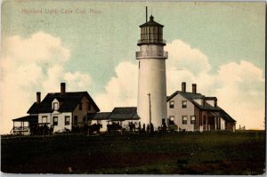 Highland Light Lighthouse Truro MA Cape Cod c1908 Vintage Postcard D64