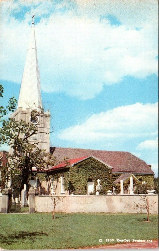 New Castle Delaware Postcard 1964 Immanuel Church Chrome MG