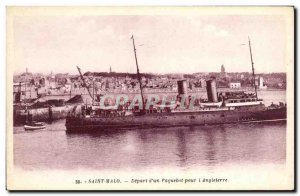 Old Postcard Saint Malo Departure of a Ship for England