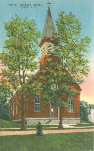 Leed's New York Bridget's Church Linen Postcard Unused