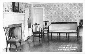 Litchfield Connecticut Reeve House Living Room Real Photo Postcard K62264