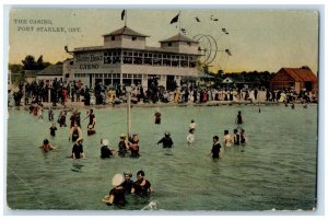 1910 Casino Bathing at Stanley Beach Port Stanley Ontario Canada Postcard