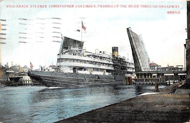 Whaleback Steamer Ferries & Paddle Wheels Ship 1920 