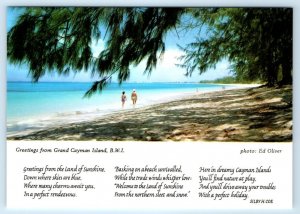 Greetings From Cayman Islands British West Indies Poem Ed. Oliver 4x6 Postcard