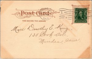 Vtg Hartford Connecticut CT Main Street Looking South Trolley 1905 Postcard