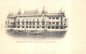 PARIS FRANCE EXPOSITION PALACE SHIP POSTCARD 1900 (DS)