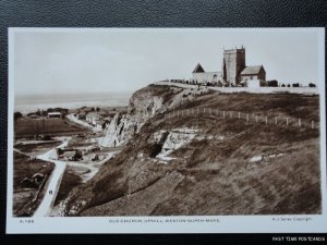 Vintage RPPC, Uphill - Old Church, Weston Super Mare, PART OF CHURCH HAS NO ROOF