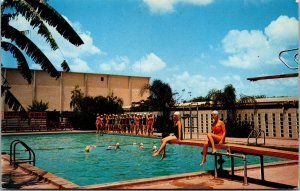 Vtg Brownsville Texas TX Swimming Pool Old Fort Brown Civic Center Postcard