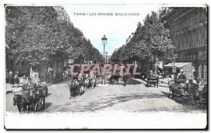 Old Postcard Paris Les Grandes Boulevards