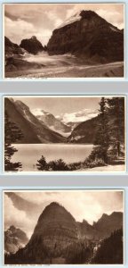 3 Postcards LAKE LOUISE, Canada ~ Mt. Lefroy, the Mitre, Beehive & Bridal Falls