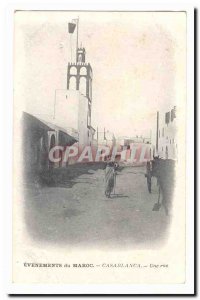 Morocco Postcard Old Events Marco Casablanca A street