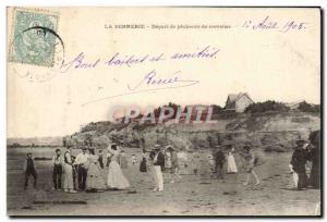 Old Postcard La Bernerie Shrimp Fishermen to Depart