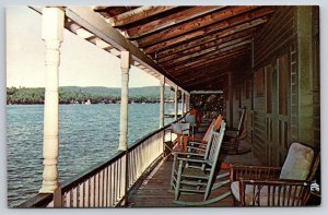 Spofford New Hampshire~Camp Notre Dame~Lake View From Club Porch~1950s Postcard