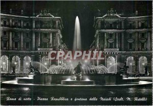 Postcard Modern Roma di notte Piarra Repubblica e Fontana delle Naiadi (M Scu...