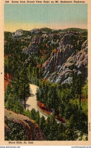 South Dakota Black Hills Scene From Grand View Point On Mt Rushmore Highway C...