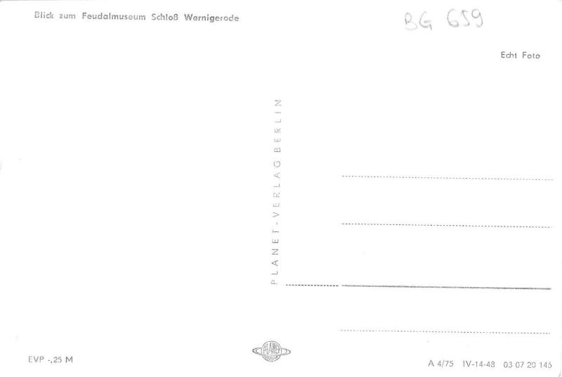 BG659 feudalmuseum schloss wernigerode  CPSM 14x9.5cm germany