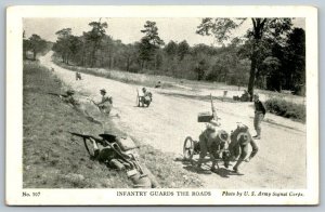 US Army Infantry Guards The Road    Postcard  c1917