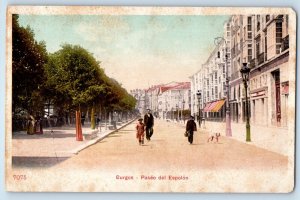 Burgos Spain Postcard Burgos Paseo del Espolon c1905 Antique Unposted