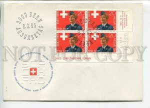 444981 Switzerland 1965 FDC Red Cross Block of four stamps