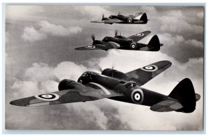 c1940's British RAF Blenheim Bombers View WWII RPPC Photo Unposted Postcard