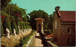 Vtg 1960s Stations of the Cross St Elizabeth's Church Eureka Springs AR Postcard