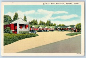 1950 Hiawatha Kansas Vintage Postcard Sunflower State Motor Court Lodge Building