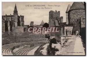 Postcard Old Cite de Carcassonne Theater Antique Interior Remparts